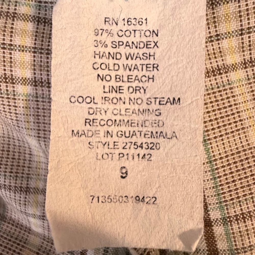 Joe Benbasset Tan Plaid Capri Pants Size 9 Cropped Trousers 2754320 - Picture 4 of 7